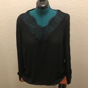 black lace bebe shirt